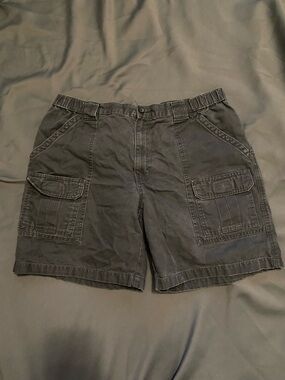 Savane Dark Gray Cargo Shorts with Front Flap Pockets